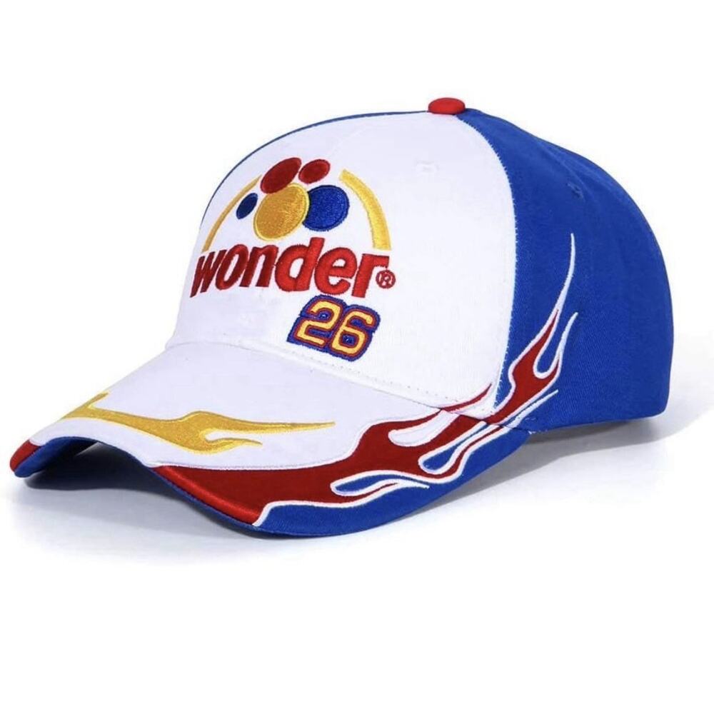 Talladega Nights Ricky Bobby #26 Wonder Bread  Hat Cap Racing Flames Nascar New